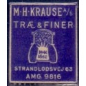 Frimærkepenge 1 Øre " M.H. Krause Træ & Finer" Blå