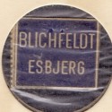 Frimærkepenge 2 Øre "Blichfeldt Esbjerg" blå