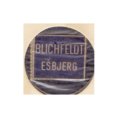 Frimærkepenge 2 Øre "Blichfeldt Esbjerg" blå