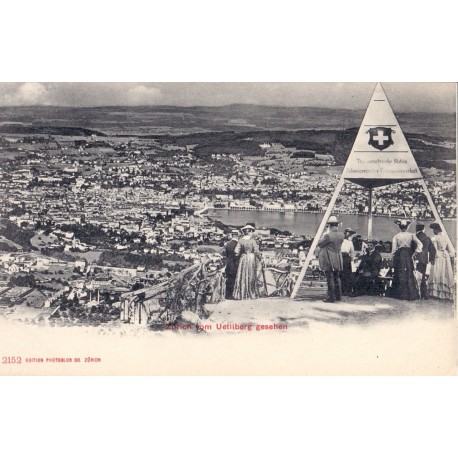 Schweiz. Zurich von Uetliberg gesehen, unused postcard